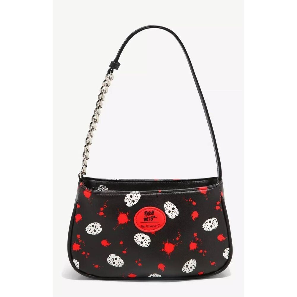 Friday 13th Jason Mask Blood Baguette Hand Bag Purse Her Universe Halloween NEW